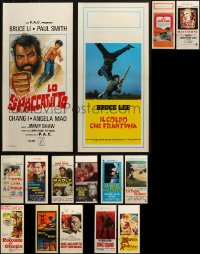 3s0626 LOT OF 15 FORMERLY FOLDED ITALIAN LOCANDINAS 1960s-1970s a variety of movie images!