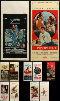 3s0629 LOT OF 13 FORMERLY FOLDED ITALIAN LOCANDINAS 1950s-1970s a variety of movie images!