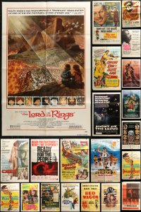 3s0184 LOT OF 70 FOLDED ONE-SHEETS 1950s-1980s great images from a variety of different movies!