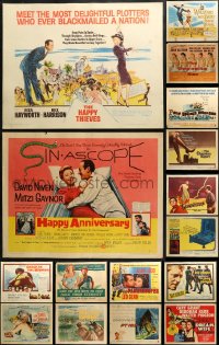 3s0674 LOT OF 22 UNFOLDED HALF-SHEETS 1950s-1960s great images from a variety of movies!