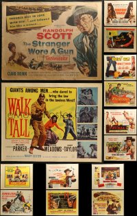 3s0690 LOT OF 16 UNFOLDED COWBOY WESTERN HALF-SHEETS 1950s great images from a variety of movies!