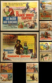 3s0693 LOT OF 15 UNFOLDED COWBOY WESTERN HALF-SHEETS 1950s-1960s images from a variety of movies!