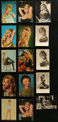3s0520 LOT OF 15 BRIGITTE BARDOT SPANISH AND GERMAN POSTCARDS 1950s-1960s great sexy portraits!