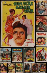 3s0750 LOT OF 16 FORMERLY FOLDED INDIAN POSTERS 1970s-1980s a variety of cool movie images!