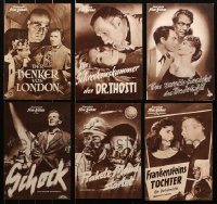 3s0487 LOT OF 6 HORROR/SCI-FI GERMAN PROGRAMS 1950s different images from a variety of movies!