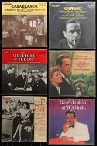 3s0025 LOT OF 6 33 1/3 RPM HUMPHREY BOGART RADIO SHOW RECORDS 1970s Maltese Falcon, Casablanca!