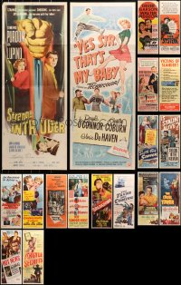 3s0646 LOT OF 22 FORMERLY FOLDED INSERTS 1940s-1950s great images from a variety of movies!