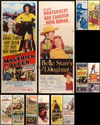3s0653 LOT OF 16 FORMERLY FOLDED COWBOY WESTERN INSERTS 1940s-1950s a variety of movie images!