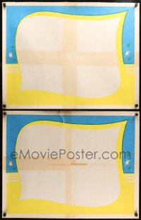 3s0658 LOT OF 2 UNFOLDED 22X28 PRINTED BACKGROUNDS 1960s display your stills or lobby cards!
