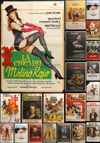 3s0784 LOT OF 24 FORMERLY FOLDED SPANISH POSTERS 1960s-1980s a variety of movie images!