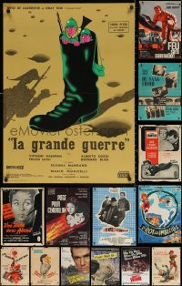 3s0753 LOT OF 16 FORMERLY FOLDED 23X32 FRENCH POSTERS 1950s-1970s a variety of movie images!