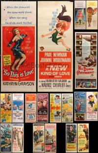 3s0648 LOT OF 21 FORMERLY FOLDED INSERTS 1940s-1960s great images from a variety of movies!