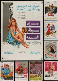 3s0086 LOT OF 13 FORMERLY FOLDED EGYPTIAN POSTERS 1960s-1970s great images from a variety of movies!