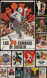 3s0792 LOT OF 16 FORMERLY FOLDED SPANISH POSTERS 1970s-1980s great images from a variety of movies!