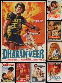 3s0749 LOT OF 12 FORMERLY FOLDED INDIAN POSTERS 1970s great images from a variety of movies!