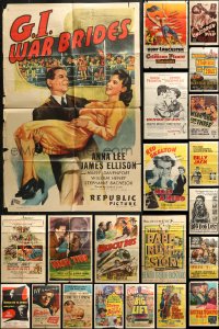 3s0219 LOT OF 26 FOLDED ONE-SHEETS 1940s-1970s great images from a variety of different movies!
