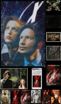 3s0732 LOT OF 15 UNFOLDED AND FORMERLY FOLDED MISCELLANEOUS X-FILES POSTERS 1990s cool images!