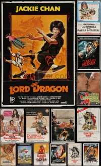 3s0788 LOT OF 20 FORMERLY FOLDED SPANISH POSTERS 1970s-1980s great images from a variety of movies!
