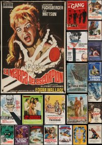 3s0785 LOT OF 23 FORMERLY FOLDED SPANISH POSTERS 1960s-1980s a variety of movie images!