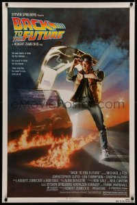 3t0750 BACK TO THE FUTURE NSS style 1sh 1985 art of Michael J. Fox & Delorean by Drew Struzan!