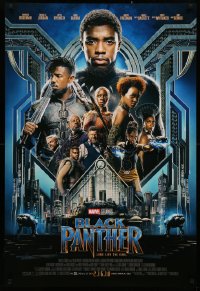 3t0772 BLACK PANTHER advance DS 1sh 2018 Chadwick Boseman in the title role as T'Challa and top cast!