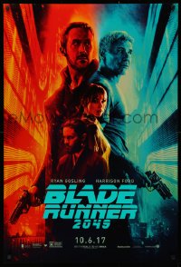3t0777 BLADE RUNNER 2049 teaser DS 1sh 2017 great montage image with Harrison Ford & Ryan Gosling!