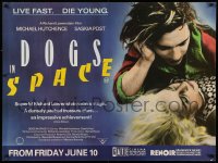 3t0189 DOGS IN SPACE advance British quad 1988 Michael Hutchence, Australian pop rock music!