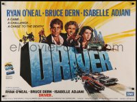 3t0191 DRIVER British quad 1978 Walter Hill, cool art of Ryan O'Neal, Bruce Dern & Isabelle Adjani!