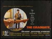 3t0196 GRADUATE British quad 1968 Dustin Hoffman staring at sexy leg from first x-rated release!