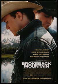 3t0786 BROKEBACK MOUNTAIN DS 1sh 2005 Ang Lee directed, Heath Ledger & Jake Gyllenhaal!