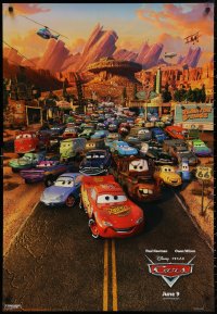3t0794 CARS advance 1sh 2006 Walt Disney Pixar animated automobile racing, great cast image!