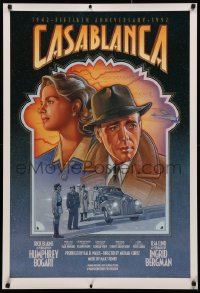 3t0683 CASABLANCA 27x40 video poster R1992 Humphrey Bogart, Ingrid Bergman, Curtiz, LeFleur art!