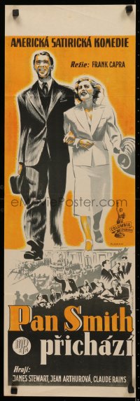 3t0026 MR. SMITH GOES TO WASHINGTON Czech 12x35 1940s Frank Capra, James Stewart & Jean Arthur, rare