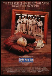 3t0839 EIGHT MEN OUT 1sh 1988 John Sayles, John Cusack, Chicago Black Sox, baseball!
