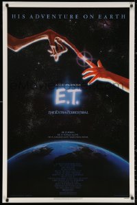 3t0838 E.T. THE EXTRA TERRESTRIAL studio style 1sh 1982 Steven Spielberg classic, John Alvin art!