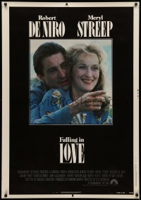 3t0844 FALLING IN LOVE printer's test 1sh 1984 romantic close-up of Robert De Niro & Meryl Streep!