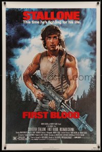 3t0848 FIRST BLOOD 1sh 1982 artwork of Sylvester Stallone as John Rambo by Drew Struzan!