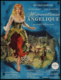 3t0142 ANGELIQUE: THE ROAD TO VERSAILLES French 23x30 1965 Jean Mascii art of sexy Michele Mercier!