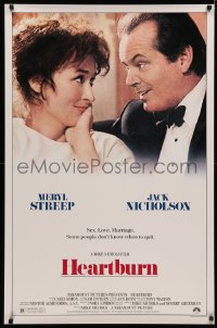 3t0893 HEARTBURN 1sh 1986 close-up of Jack Nicholson & Meryl Streep, directed by Mike Nichols!