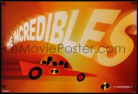 3t0912 INCREDIBLES teaser 1sh 2004 Disney/Pixar sci-fi superhero family in action, cool car!