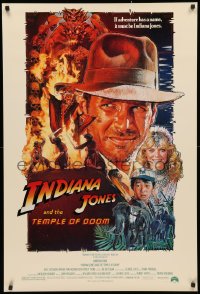 3t0921 INDIANA JONES & THE TEMPLE OF DOOM 1sh 1984 Harrison Ford, Kate Capshaw, Drew Struzan art!