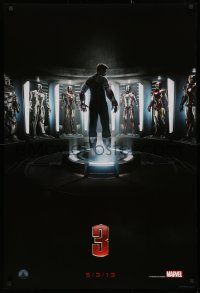 3t0929 IRON MAN 3 teaser DS 1sh 2013 cool image of Robert Downey Jr & many suits!