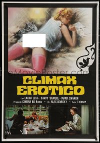 3t0107 BLUE EROTIC CLIMAX Italian 1sh 1980 six images of sexy naked Laura Levi & Mark Shannon!