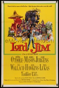 3t0962 LORD JIM 1sh 1965 Peak and Terpning art of O'Toole, James Mason, Curt Jurgens and cast!