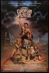 3t1005 NATIONAL LAMPOON'S EUROPEAN VACATION 1sh 1985 Chevy Chase, wacky fantasy art by Vallejo!