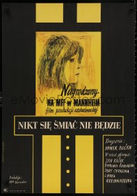 3t0245 NOBODY WILL LAUGH Polish 23x33 1966 art by Kazimierz Krolikowski AND Marian Stachurski!