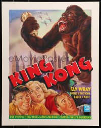 3t0694 KING KONG 16x20 REPRO poster 1990s Fay Wray, Robert Armstrong & the giant ape!