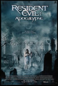 3t1049 RESIDENT EVIL: APOCALYPSE advance DS 1sh 2004 sexy Milla Jovovich, Paul W.S. Anderson, creepy!