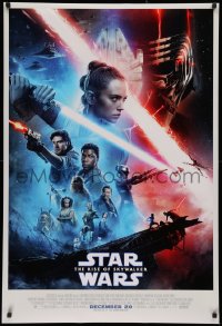 3t1062 RISE OF SKYWALKER advance DS 1sh 2019 Star Wars, Ridley, Hamill, Fisher, great cast montage!