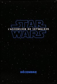 3t1064 RISE OF SKYWALKER int'l French language teaser DS 1sh 2019 Star Wars, black style!